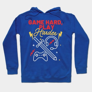 Gamer hard Play Harder Gaming Hoodie